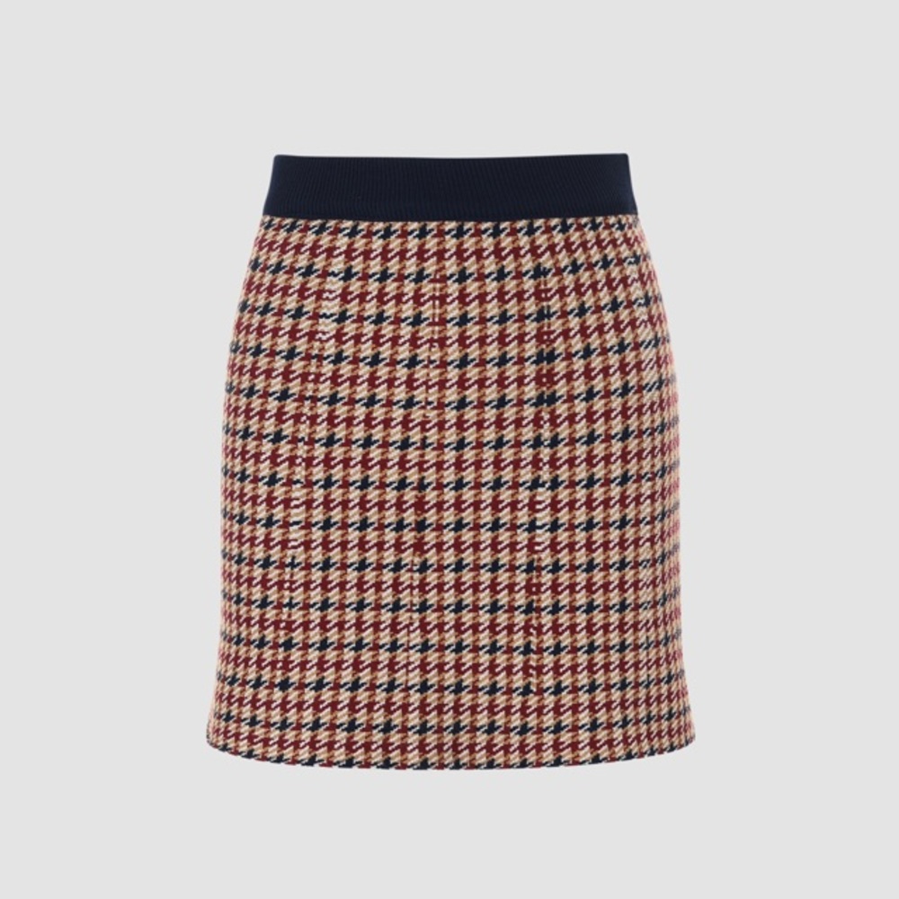 🛍FINAL SALE!Houndstooth Camel/Navy Mini Skirt